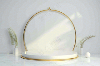 电商促销简约立体几何海报背景电商C4D展台背景