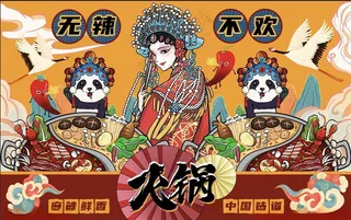 火锅背景墙火锅馆180DPI海报