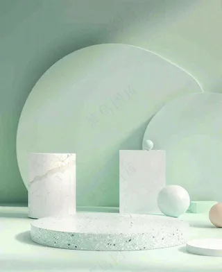 美妆护肤3d展台清新背景