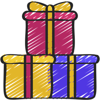 礼物盒子 一堆礼盒 铅笔手绘图标icon