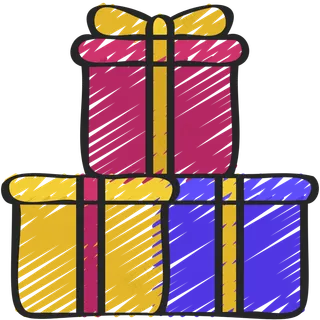 礼物盒子 一堆礼盒 铅笔手绘图标icon