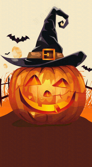 万圣节南瓜灯捣蛋恐怖背景