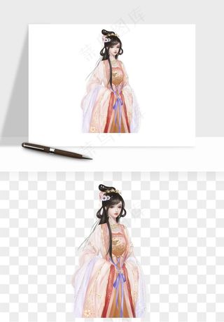 古风美人女子背影png免抠