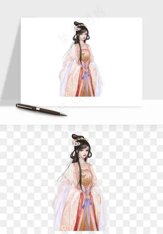 古风美人女子背影png免抠