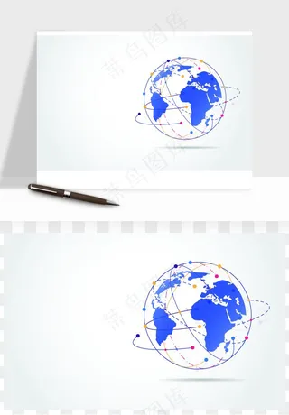 科技地球点线矢量png免抠