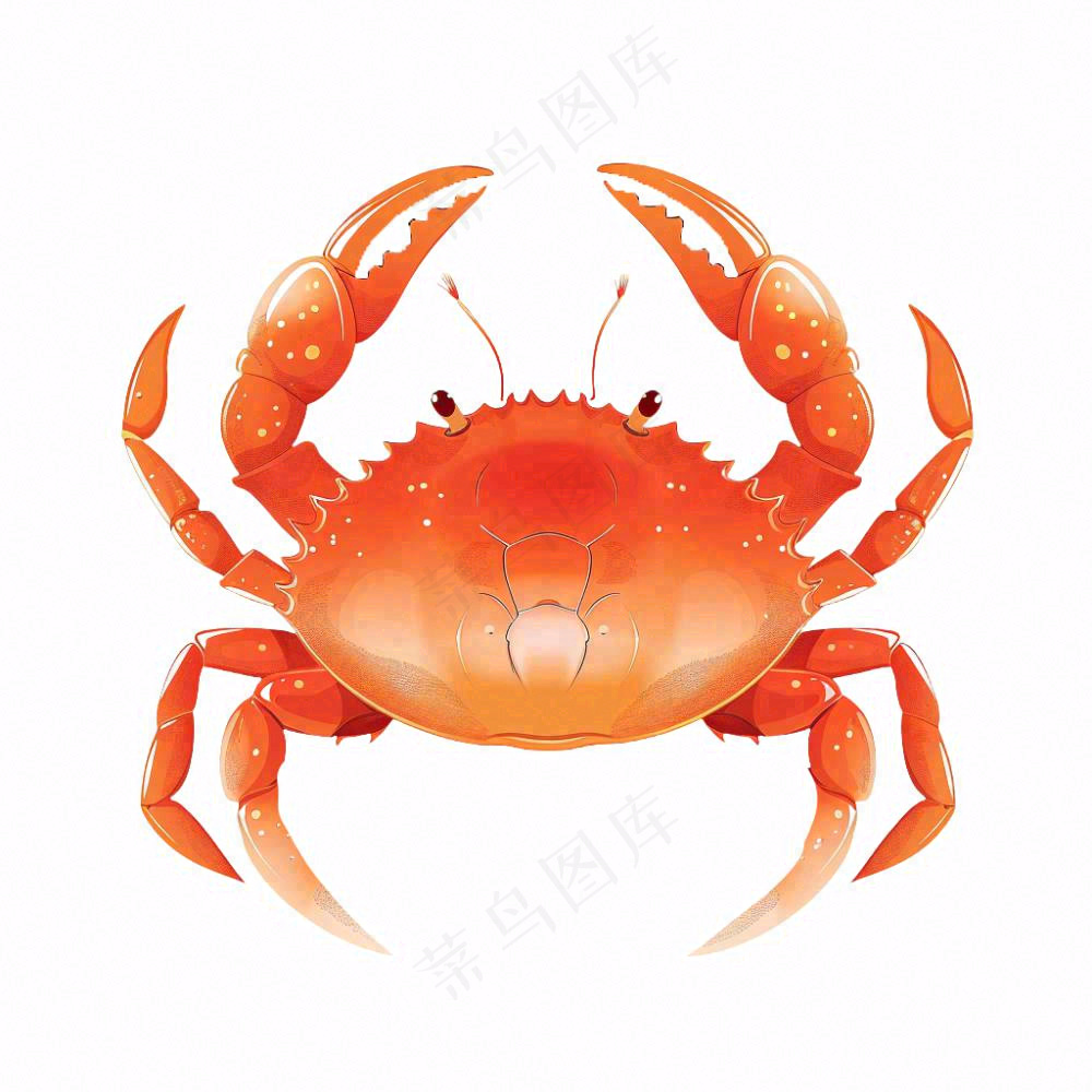 螃蟹海洋动物卡通插画免抠