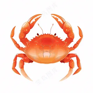 螃蟹海洋动物卡通插画免抠