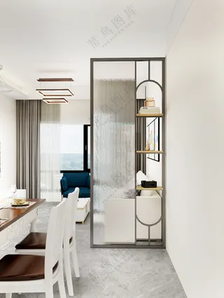 建材-效果图-屏风隔断-高清无水印