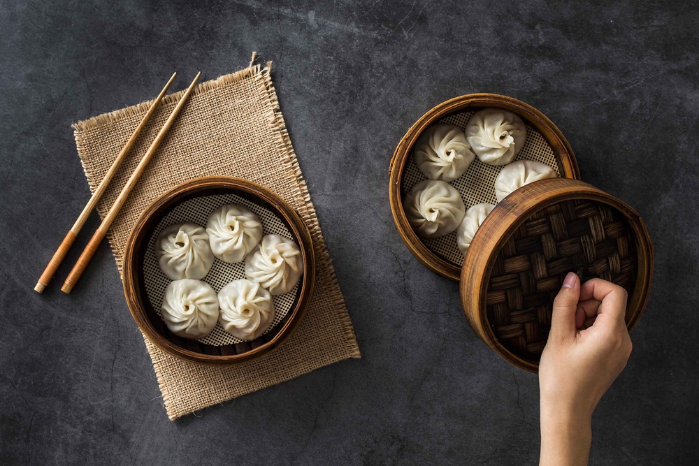 小笼包美食背景素材