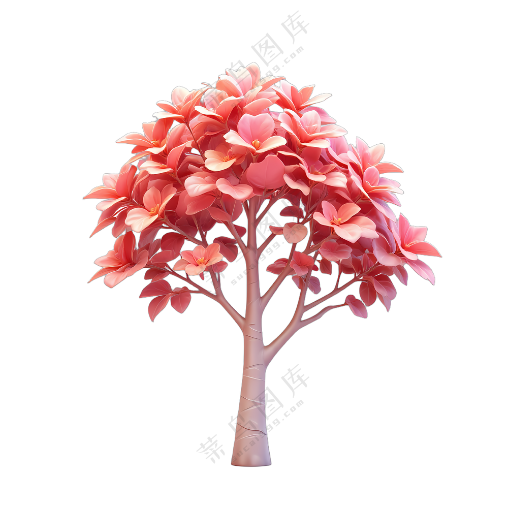 粉色的花树