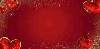 红色爱心闪光金点浪漫妇女节七夕插画背景