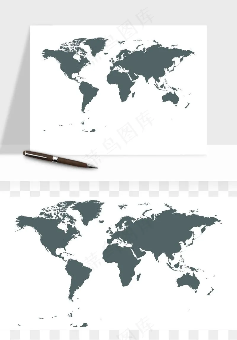 世界地图矢量png免抠