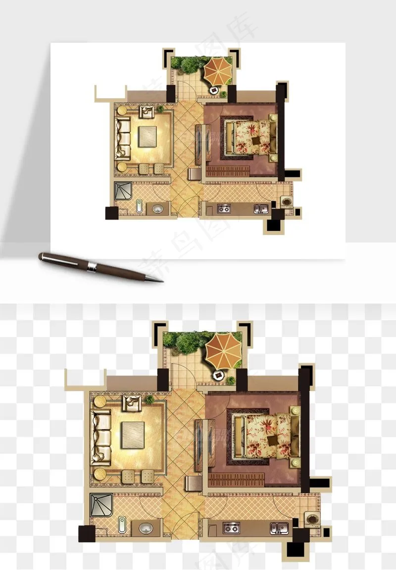 楼盘户型建筑图png免抠