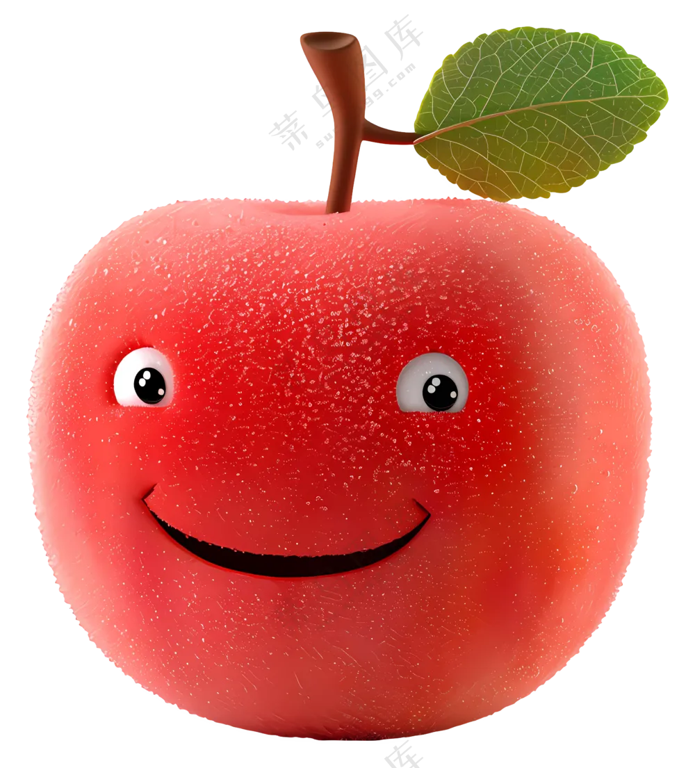 3d卡通水果微笑李子