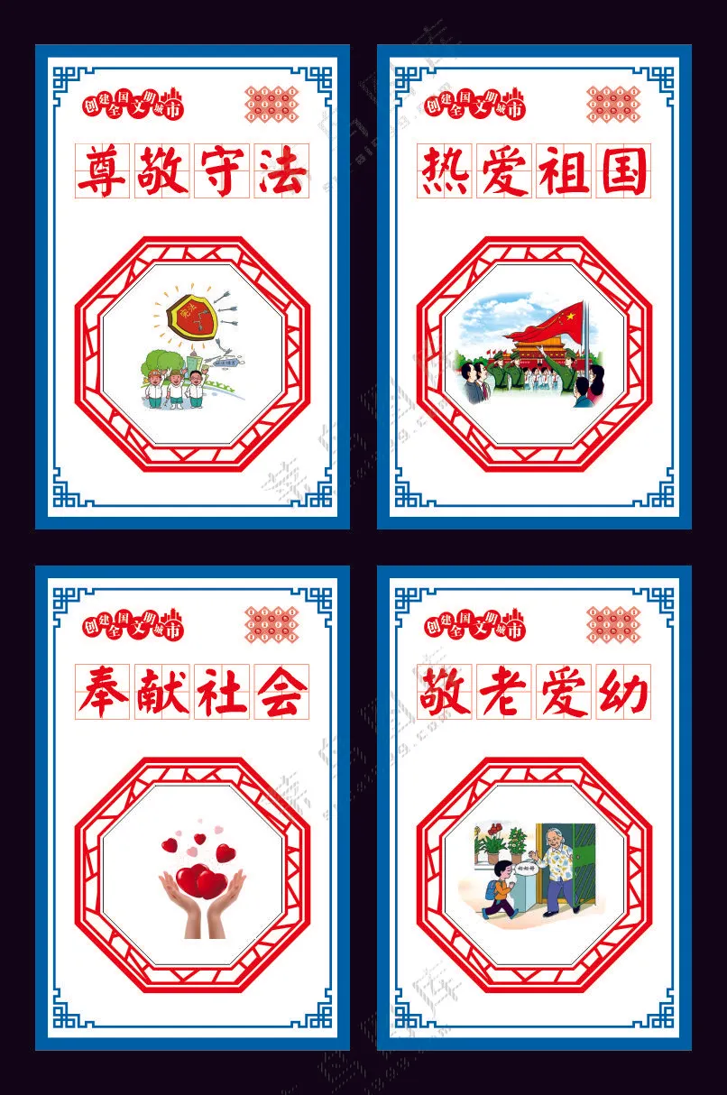 创建全国文明城市展板