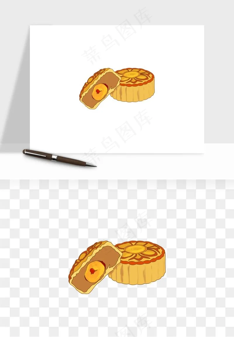 手绘月饼中秋png免抠