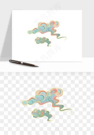 国潮敦煌云纹祥云云彩png免抠