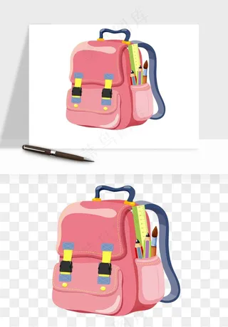 卡通书包背包双肩包png免抠