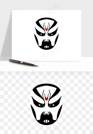 手绘戏剧脸谱卡通面具png免抠