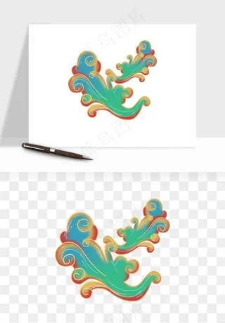 国潮敦煌云纹祥云云彩png免抠