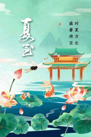 夏至节气传统活动海报