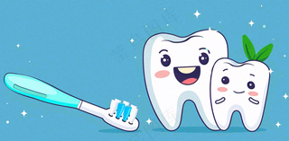 牙医牙科牙齿清洁美白插画背景