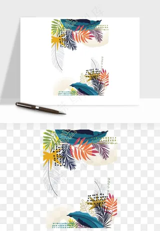 植物花卉边框装饰png免抠