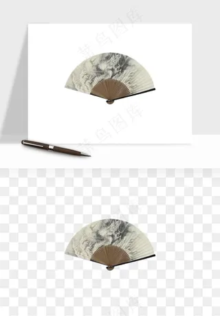 古风扇子元素png免抠