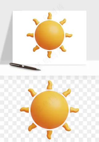 立体天气图标png免抠