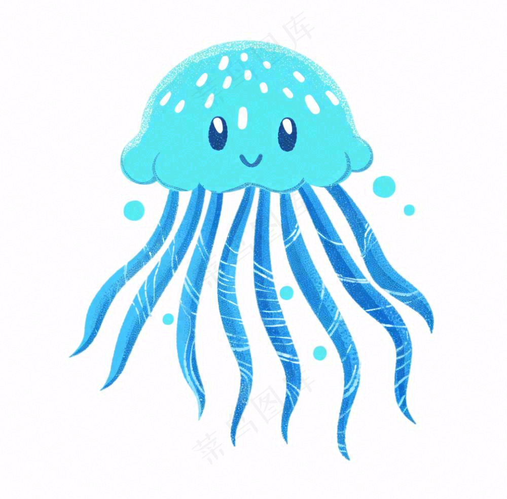 水母海洋动物卡通插画免抠