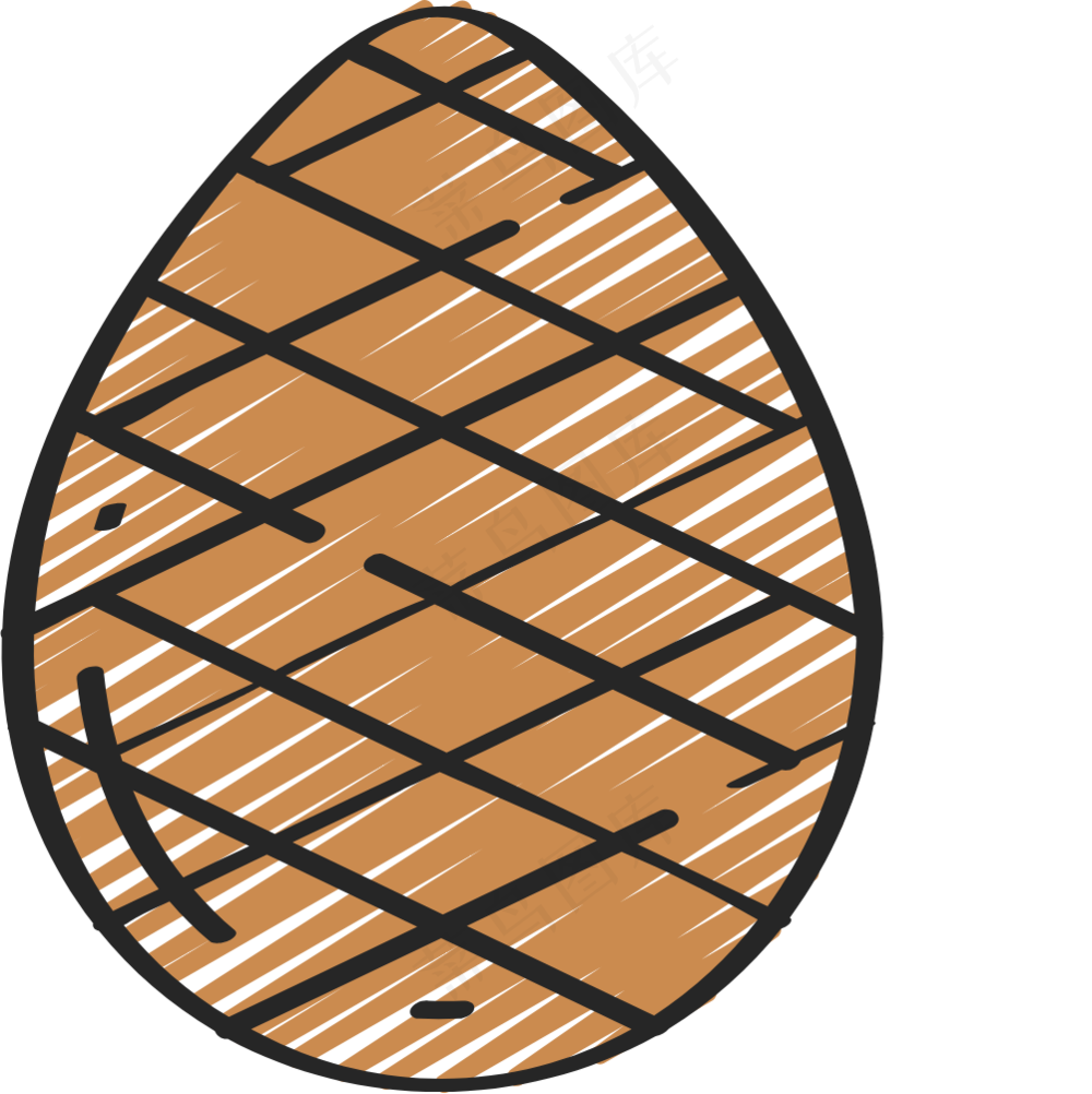 松果 松子 铅笔手绘图标icon