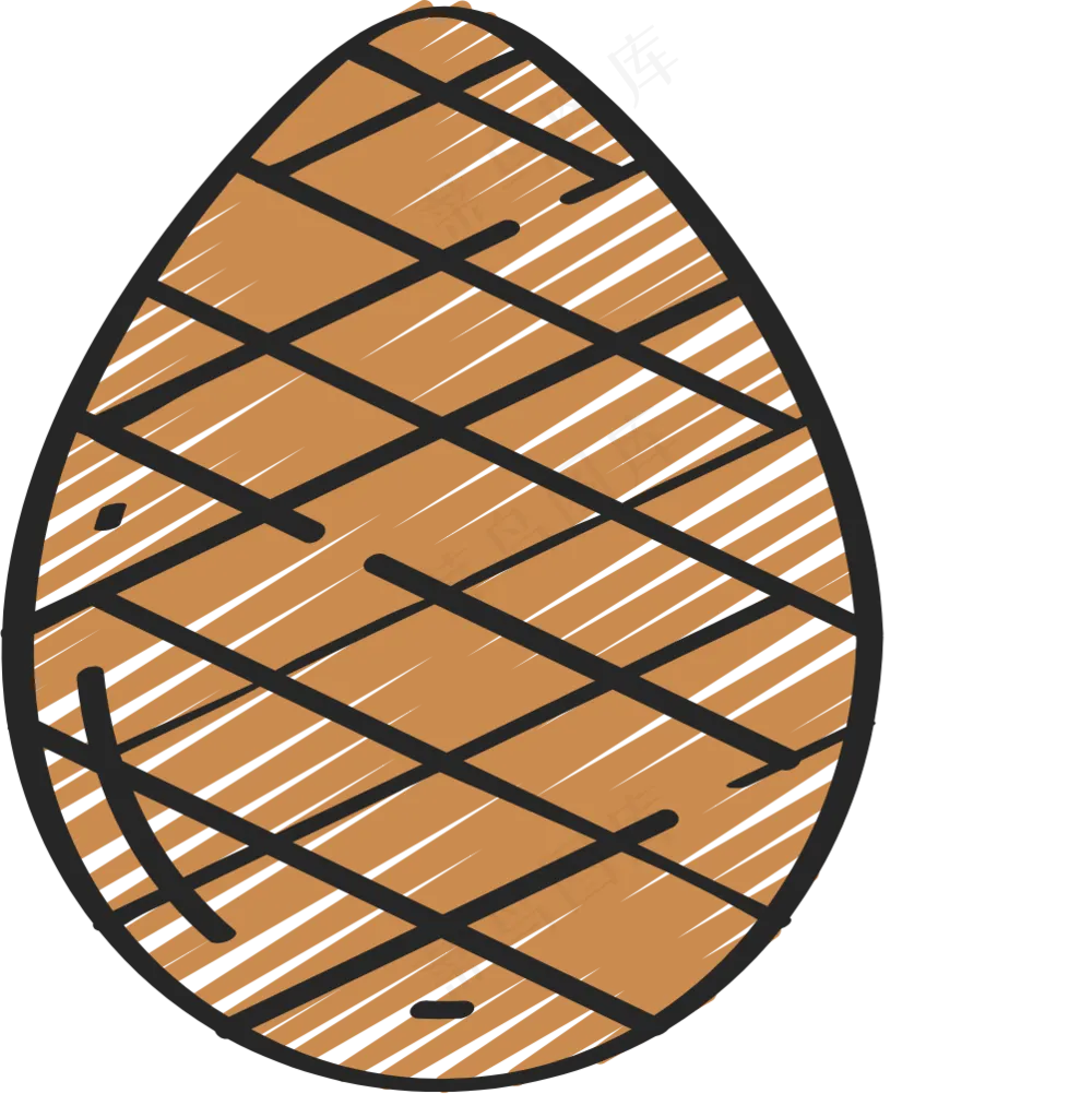 松果 松子 铅笔手绘图标icon