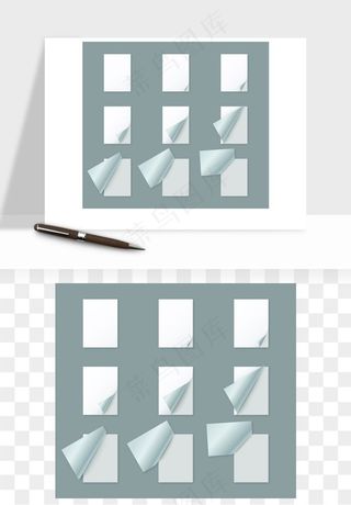 白纸卷边角翻页效果png免抠