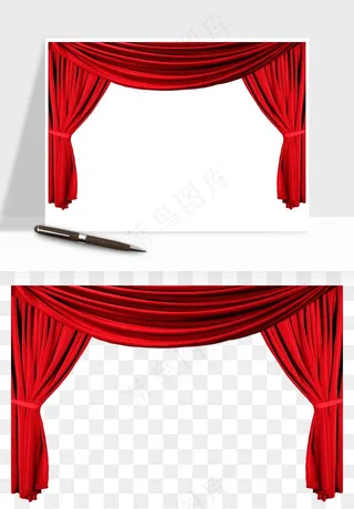 窗帘幕布帷幕png免抠
