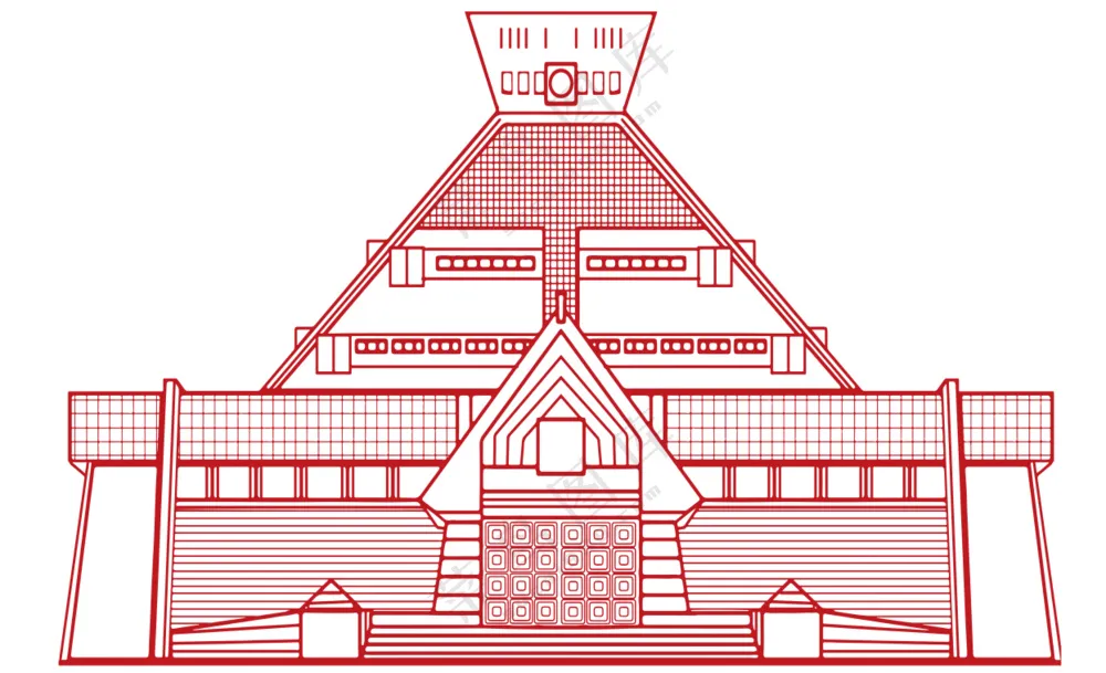 河南博物馆线稿