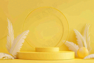 电商促销简约立体几何海报背景电商C4D展台背景