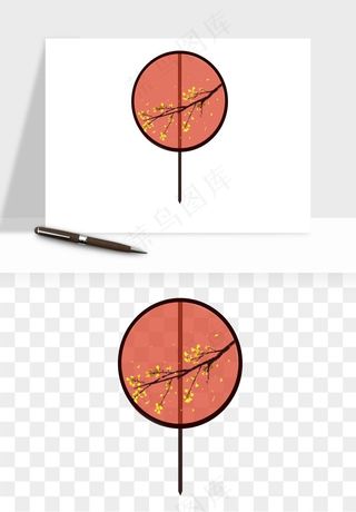 古风扇子元素png免抠