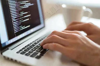 工作商务电脑咖啡摄影图