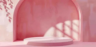 美妆护肤3d展台清新背景