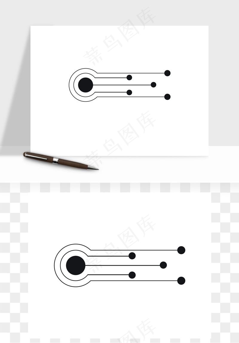 科技几何点线数字装饰png免抠