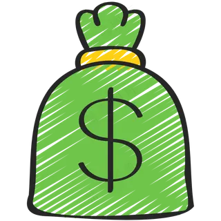 一袋钱 铅笔手绘图标 icon