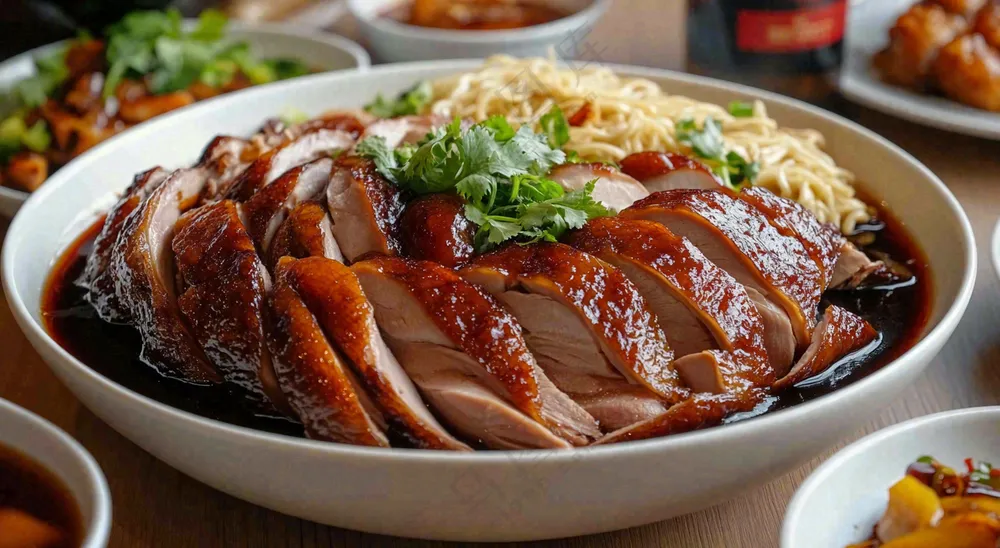 美味烧鹅广式美食摄影图