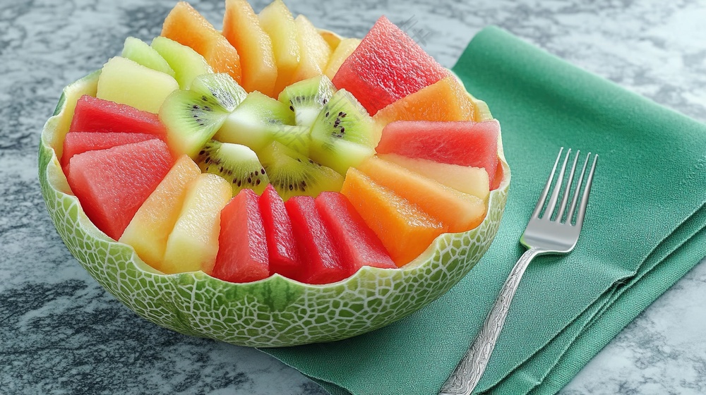 美食沙拉新鲜摄影果肉水果美味果盘