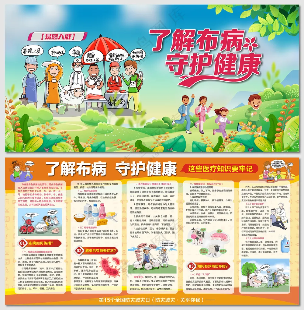 了解布病守护健康传染病展板