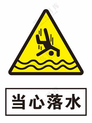 当心落水警示标识