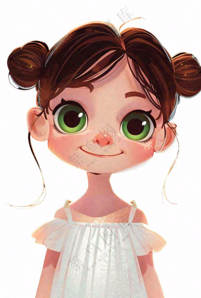 可爱的女孩儿童人物卡通插画免抠