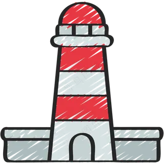 灯塔 铅笔手绘图标icon