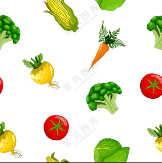 玉米西红柿与胡萝卜等蔬菜免抠素材