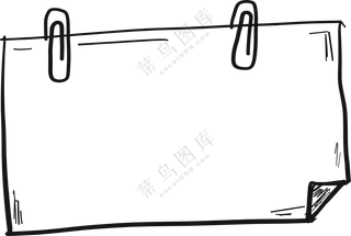 曲别针装饰的手绘照片边框免抠素材