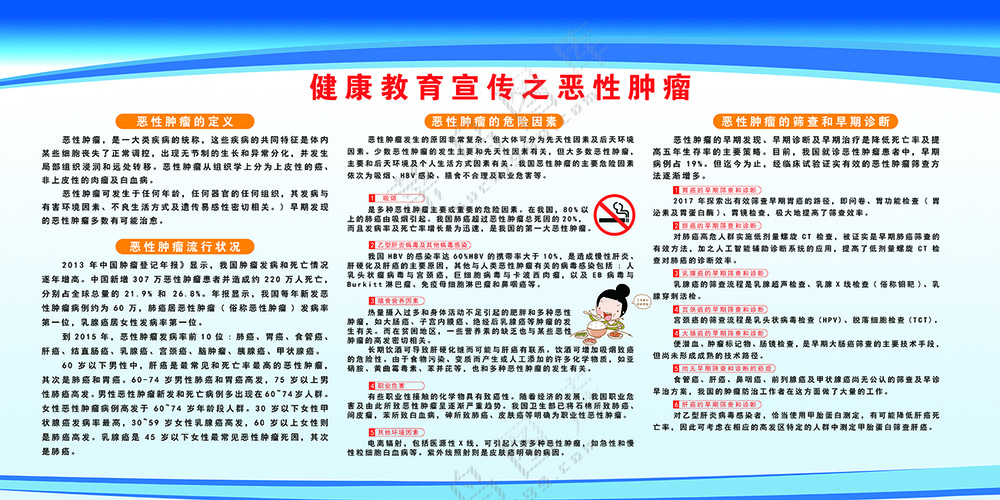 蓝色简约恶性肿瘤